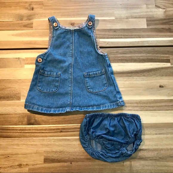 baby girl denim pinafore dress